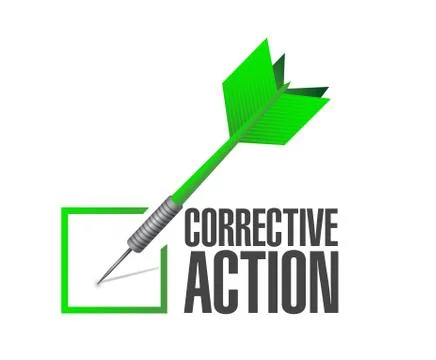 Corrective action check of approval Stock Illustration
