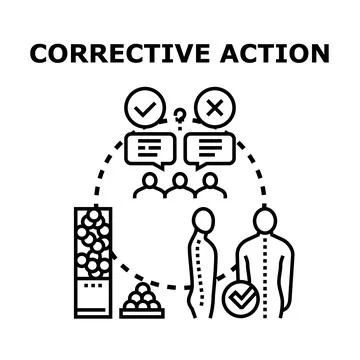 Corrective action vector illustration concept improving quality 库存插图