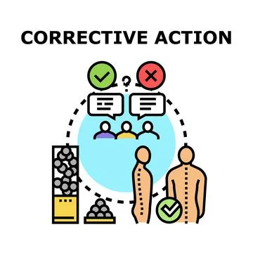 Corrective action vector illustration concept improving quality Stockillustratie