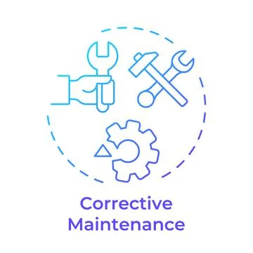 Corrective maintenance blue gradient concept icon Stock Illustration