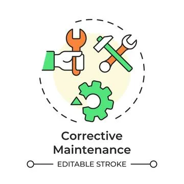 Corrective maintenance multi color concept icon Stock Illustration