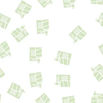 Corrector stationery glyph vector seamless pattern Stock Illustration