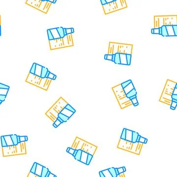 Corrector stationery vector seamless pattern Stock Illustration