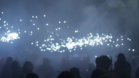 Correfoc - Fire parade in Barcelona Stockbeeldmateriaal 8851718