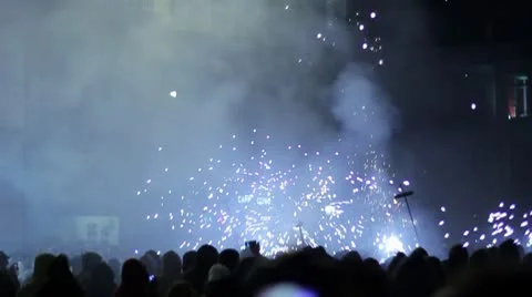 Correfoc - Fire parade in Barcelona Stockbeeldmateriaal 8851771