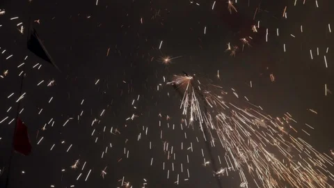 Correfoc fireworks Stock Footage 120572052