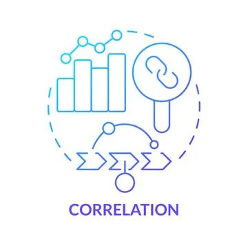 Correlation blue gradient concept icon 库存插图