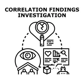 Correlation findings investigation conceptual vector illustration design Stock Illustration