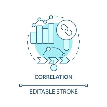 Correlation turquoise concept icon 库存插图