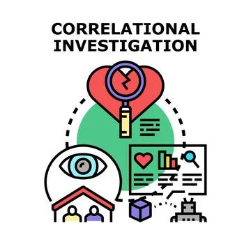 Correlational investigation concept for data analysis and research Stock Illustration
