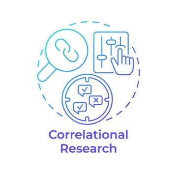 Correlational research blue gradient concept icon イラスト素材
