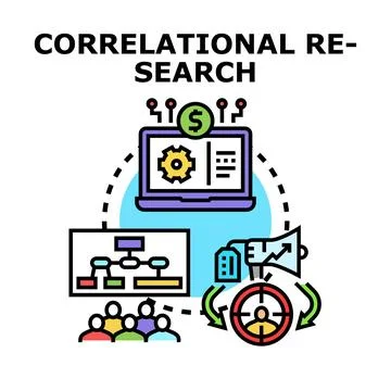 Correlational research concept vector illustration creating data analysis s.. Stock Illustration
