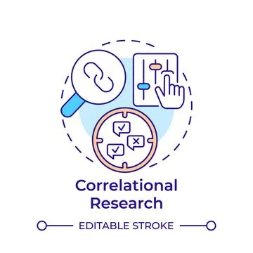 Correlational research multi color concept icon イラスト素材