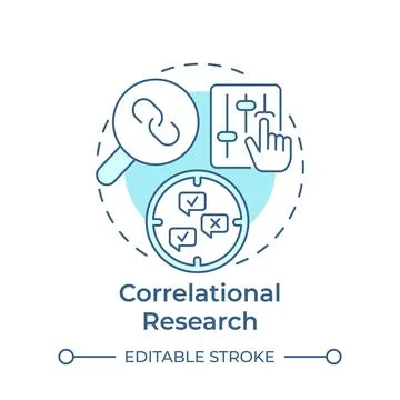 Correlational research soft blue concept icon イラスト素材