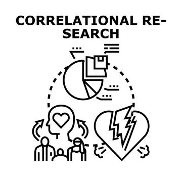 Correlational research studying human behavior and relationships Stock Illustration