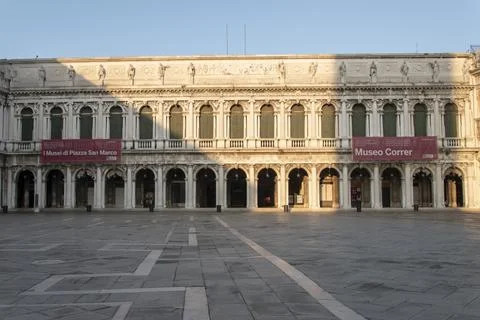 The Correr Museum, elevation in Piazza San Marco, city of Venice, Italy, Euro Foto stock