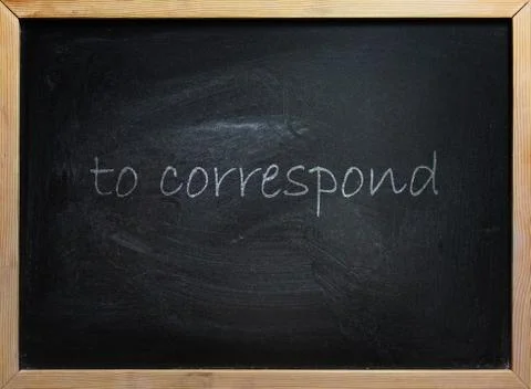 To Correspond Text On School Board Stock Photos