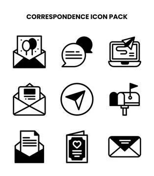 Correspondence DuoTone Bundle Icons Pack イラスト素材