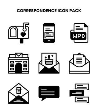 Correspondence DuoTone Scalable Icons Pack Stock Illustration