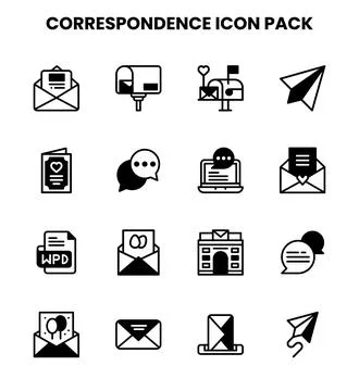 Correspondence DuoTone Vector Icons Pack イラスト素材