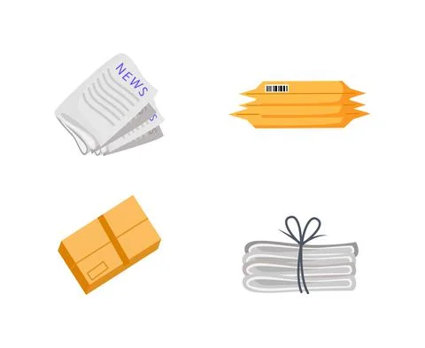 Correspondence flat color vector object set Illustrazione stock