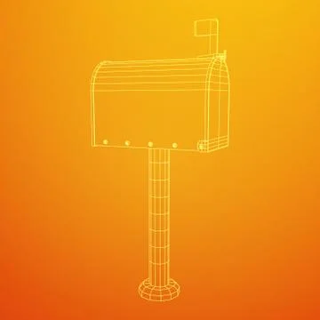 Correspondence mailbox wireframe Illustrazione stock