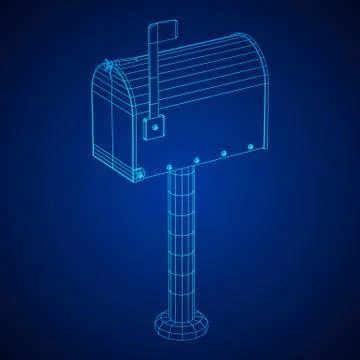 Correspondence mailbox wireframe Stock Illustration