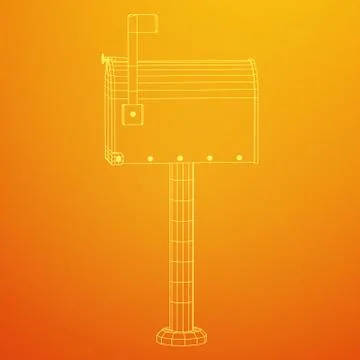 Correspondence mailbox wireframe 스톡 일러스트
