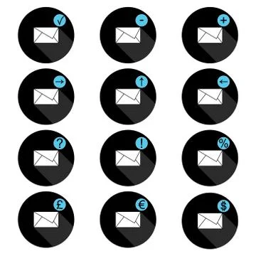 Correspondence set of icons Illustrazione stock