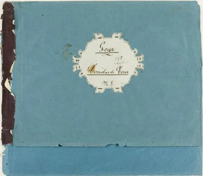 Corridas de Toros 1814 1816 Spain. Front and back album cover of heavy blu... Stock Photos