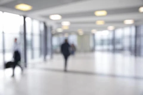Corridor in airport Stock Photos