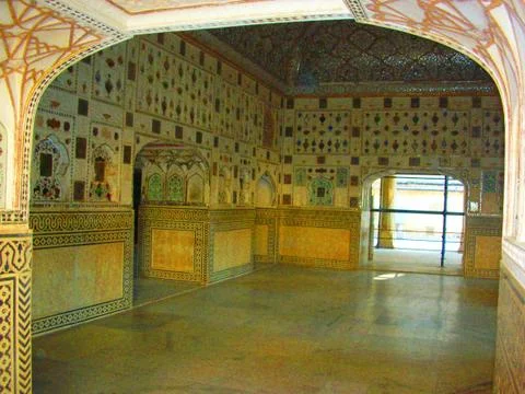 The corridor of an ancient palace Stock Photos