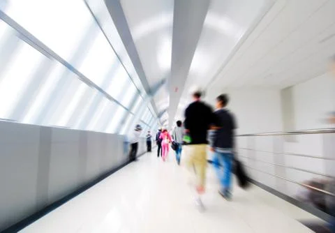 Corridor and the crowd Stock Photos