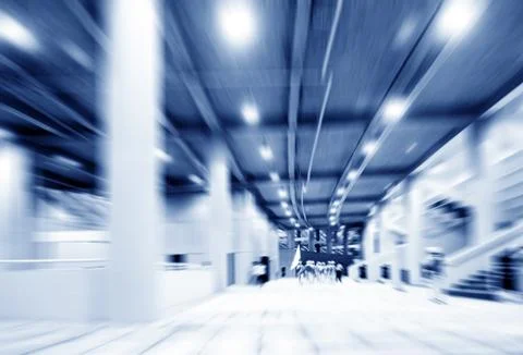 Corridor and the crowd Stock Photos