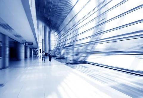 Corridor and the crowd Stock Photos