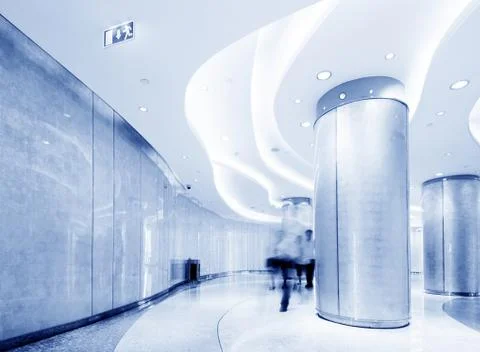 Corridor and the crowd Stock Photos