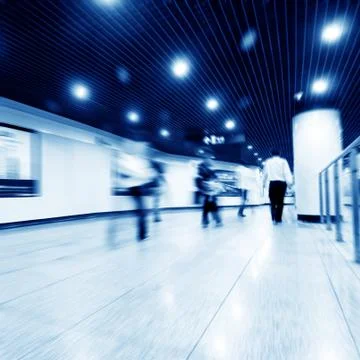 Corridor and the crowd Stock Photos