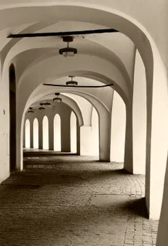 Corridor with arches Stock Photos