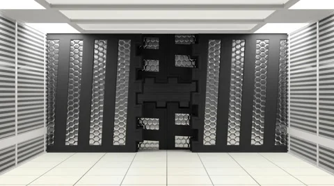 Corridor with armor doors Stock Footage 1482533