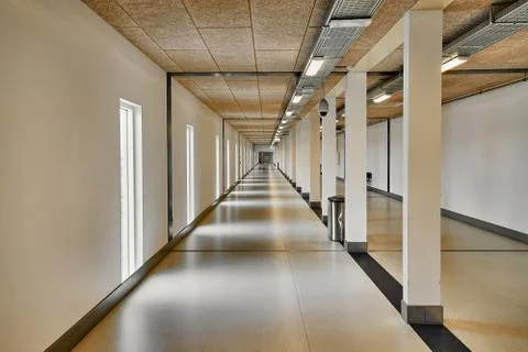 Corridor in a big building Stock Photos