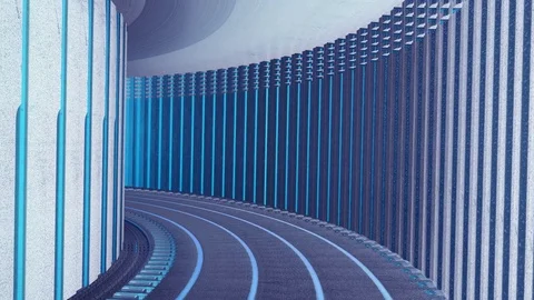 Corridor Blue Animation Stock Footage 71388824