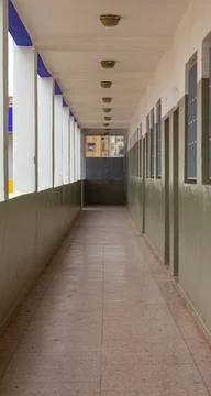 Corridor of the building in a school 库存照片