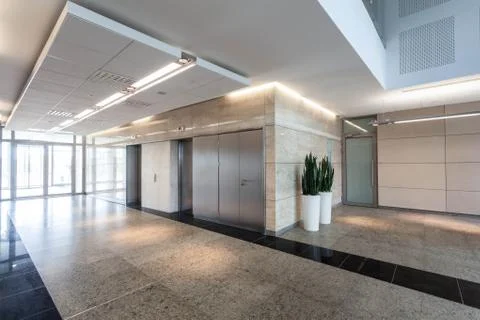 Corridor in business centre Stockfoto's