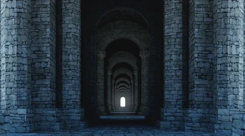 Corridor in the castle Stock Footage 49132970