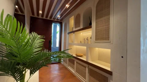 Corridor in a chic expensive private villa in Dubai Stock Footage 280297830