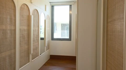 Corridor in a chic expensive private villa in Dubai Stock Footage 310732623