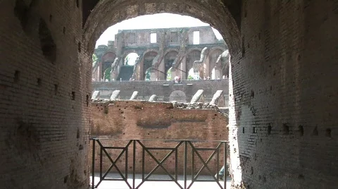 Corridor in Colosseum Stock Footage 524242