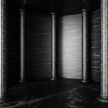 Corridor with columns. Antique background Stock Illustration