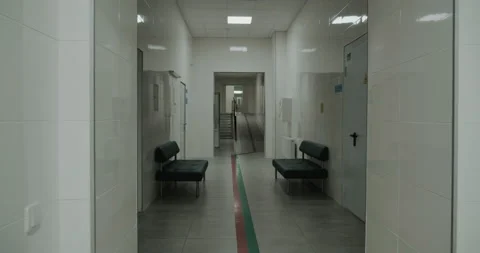 Corridor in an empty hospital Video stock 159180804
