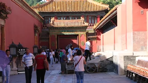 Corridor in the Forbidden City Stock Footage 203131602